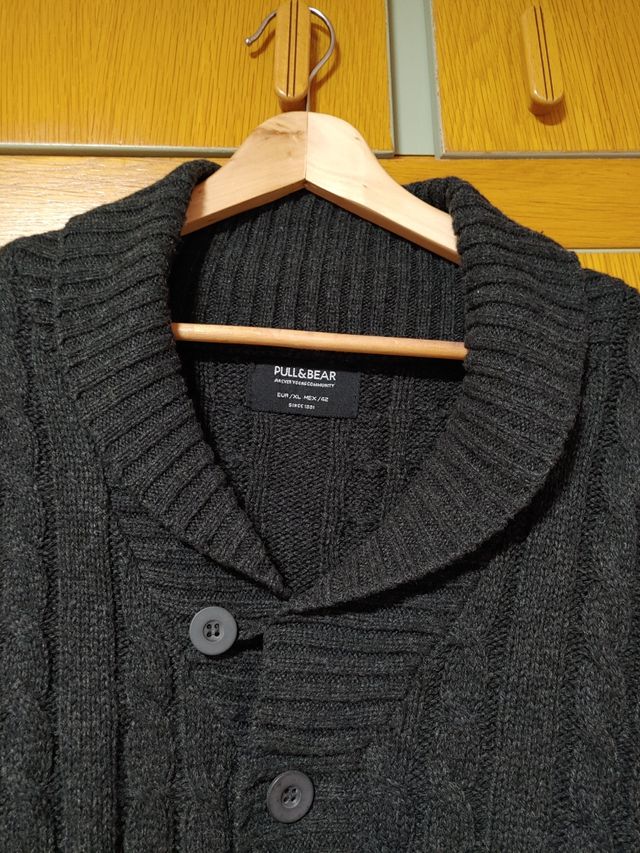 Cardigan gris punto chico