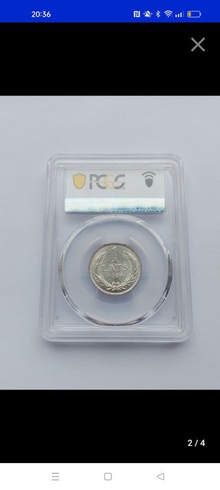 Moneda gradada PCGS 62. 1 Lat 1924