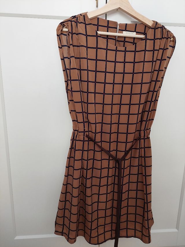 Vestido cuadros Blush