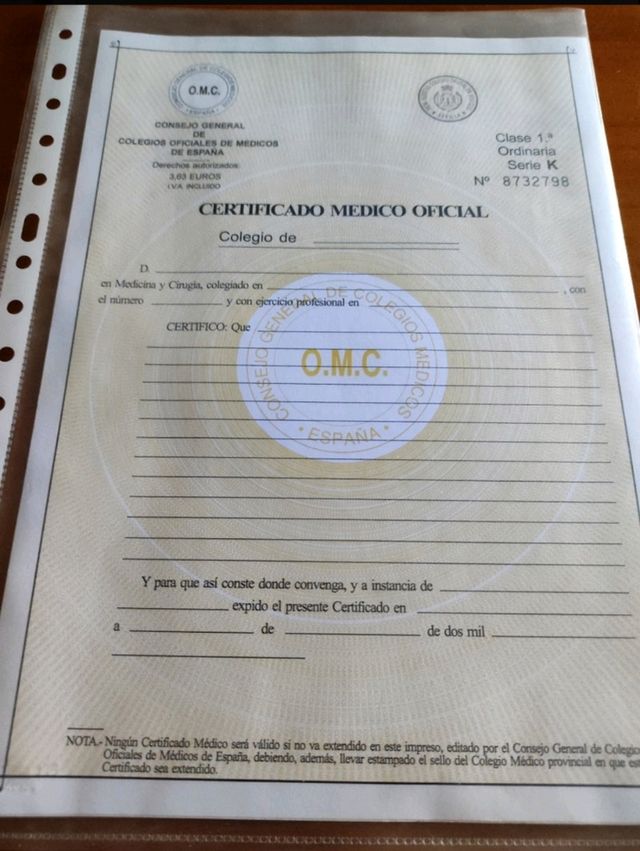 Certificado médico oficial en Sevilla en WALLAPOP