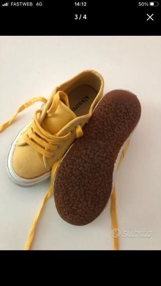 Scarpa gialla superga bambini unisex
