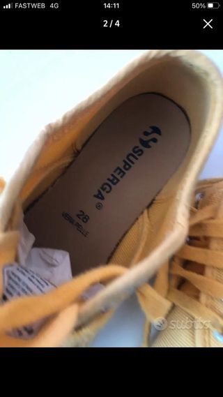 Scarpa gialla superga bambini unisex