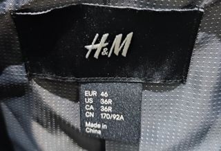 CHAQUETA AMERICANA ANTE NEGRO H&M