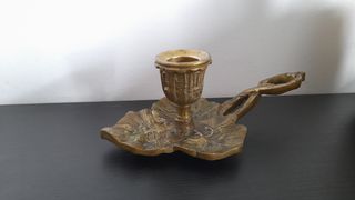 portavelas bronce macizo