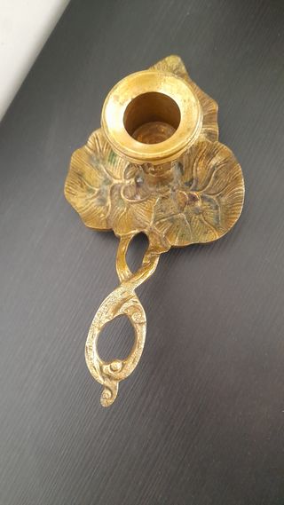 portavelas bronce macizo