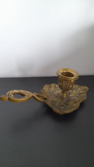 portavelas bronce macizo