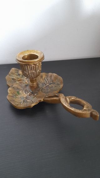 portavelas bronce macizo