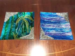 Dos bandejas / platos cristal