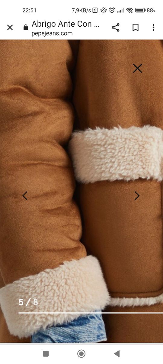 Abrigo Ante con forro borreguito Pepe Je