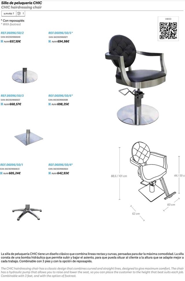 Sillas peluquería mujer