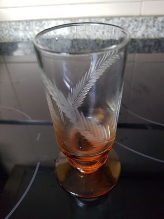 Cristalería tallada bicolor