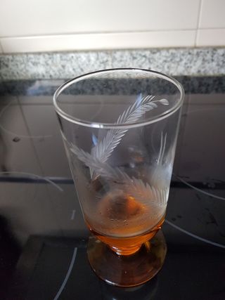 Cristalería tallada bicolor