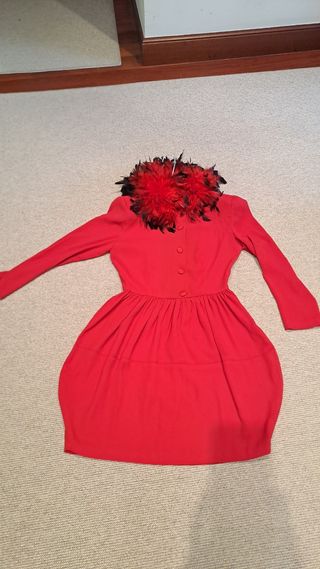 Vestido rojo manga larga A Arregui 38-40