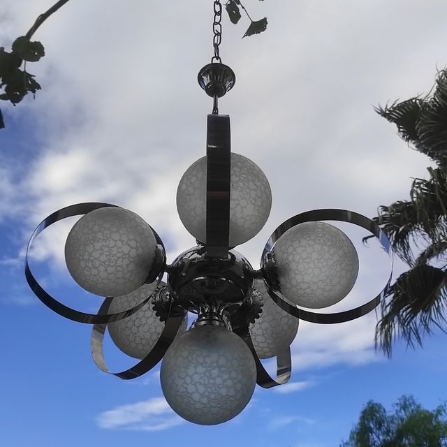 Lampara vintage retro con 6 globos