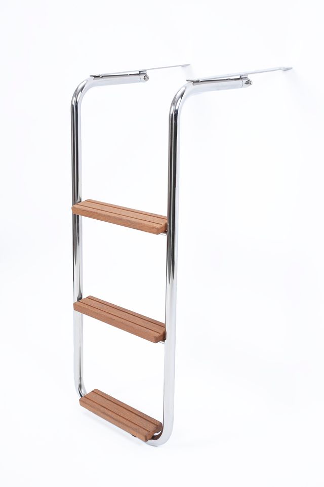 Escalera para plataformas  3 peldaños iroko