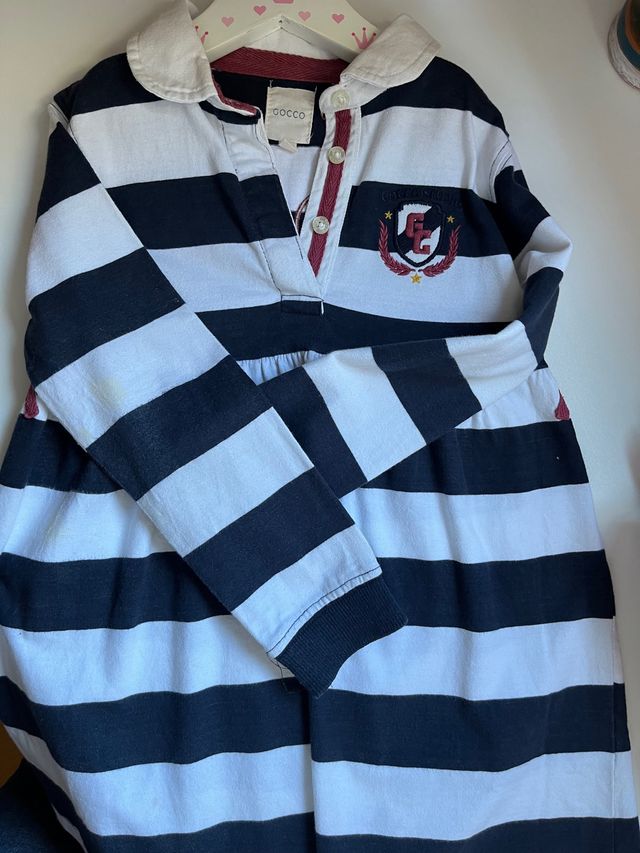 Vestido de Gocco de rayas Navy Talla 4-5