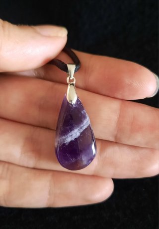 Colgante de Amatista Bandeada y Plata