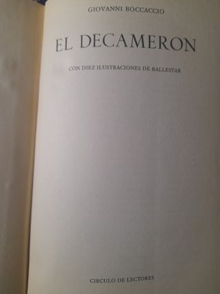 El Decameron. BOCCACCIO