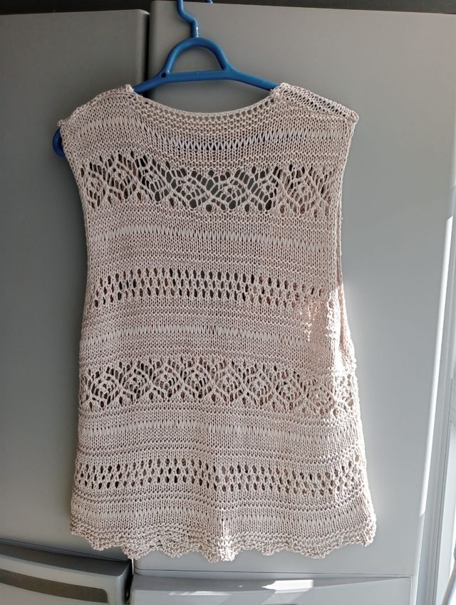 Chaleco crochet de punto, mujer