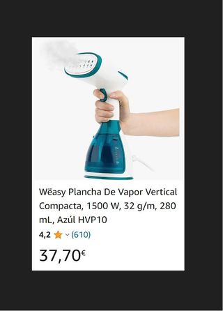 PLANCHA VERTICAL COMPACTA / 1500W / 280ML / AZUL