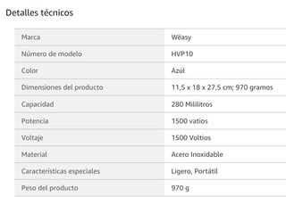 PLANCHA VERTICAL COMPACTA / 1500W / 280ML / AZUL