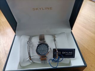 CON  ETIQUETA.Conjunto de reloj y 2 pulseras SIN E