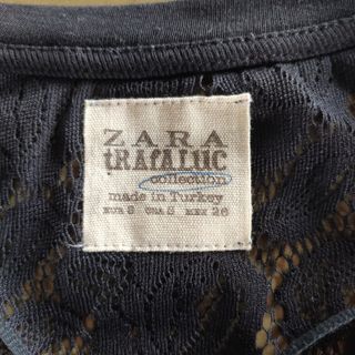 Camiseta manga corta encaje negro