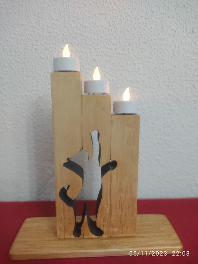 Figura de gatito y Decoración para velas