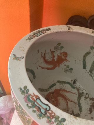 Antiguo jarron chino, 32 cm