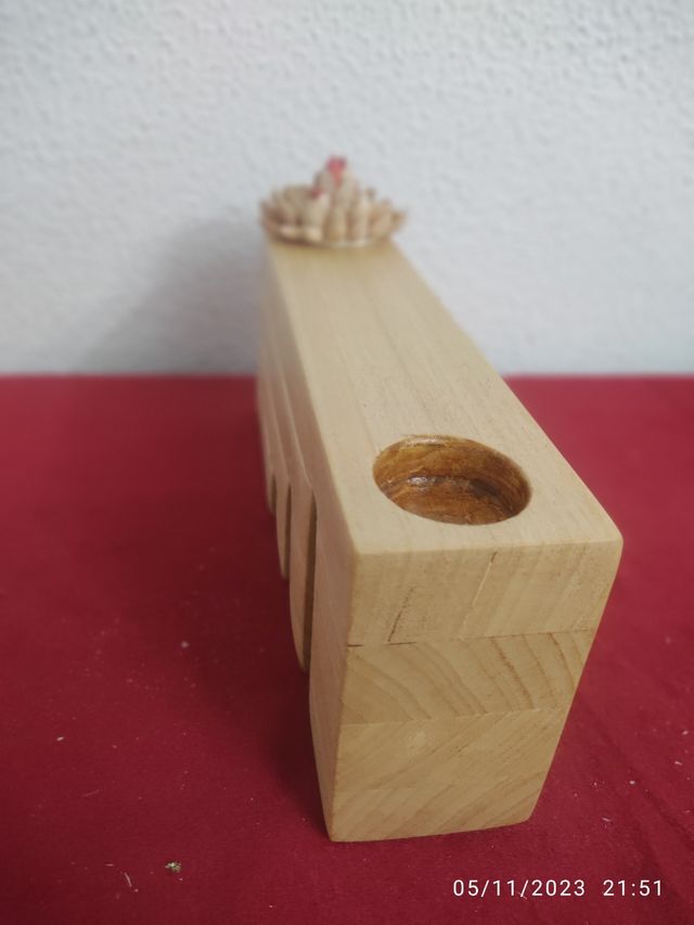Navidad Decoración en madera maciza para velas