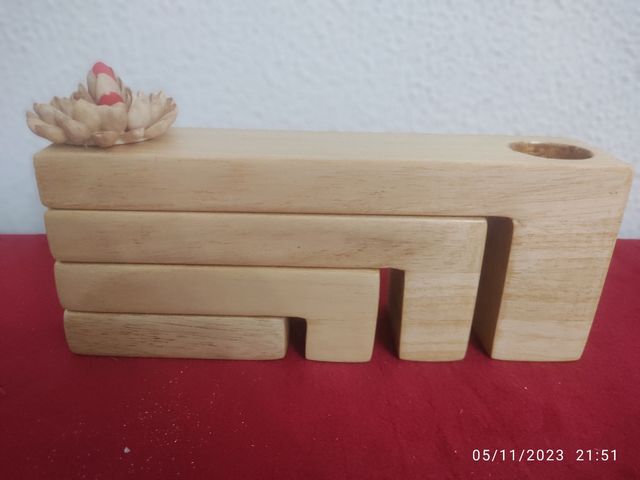Navidad Decoración en madera maciza para velas