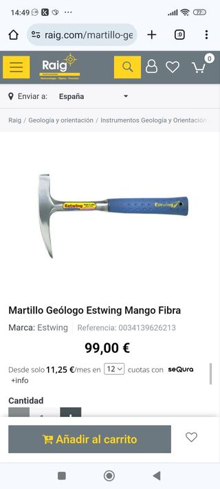 Martillo pico geólogo Estwing