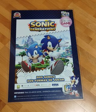 Poster Sonic Generations Game Sega 3DS PS3 Xbox