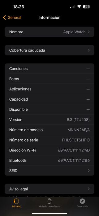 Apple Watch Serie 1 42 mm