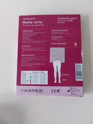 Farmalastic. Media corta .compresión fuerte.talla 