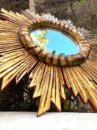 ANTIGUO ESPEJO SOL DORADO