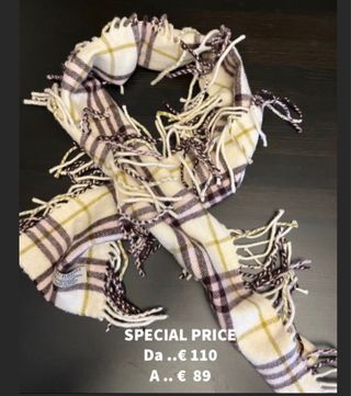 Burberry sciarpa donna doppia frangia in lunghezza