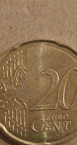 MONEDA DE 20 CENTIMOS . ERROR.