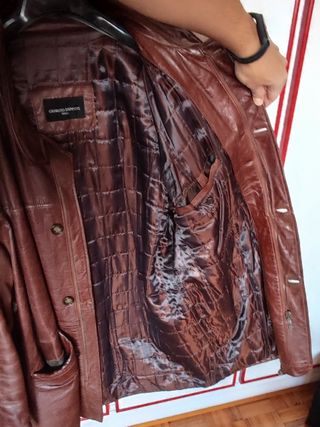 Abrigo de piel Vintage color marrón