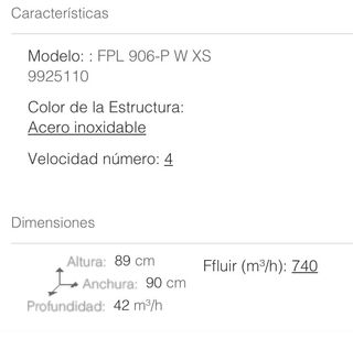 Campana FRANKE Planar de 90 inox