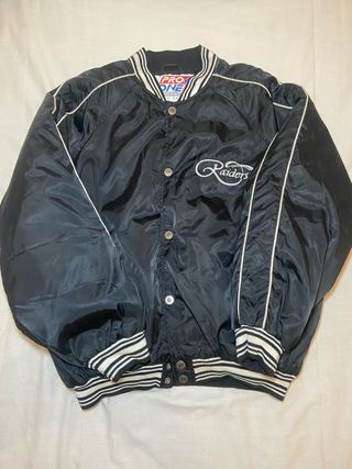 CHAQUETA BOMBER NFL VINTAGE NEGRA RAIDERS