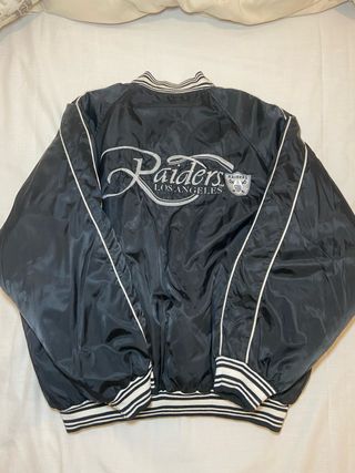 CHAQUETA BOMBER NFL VINTAGE NEGRA RAIDERS