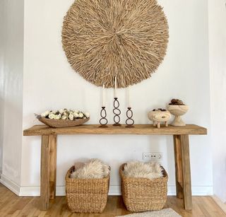 Mesa alta madera maciza rústica 