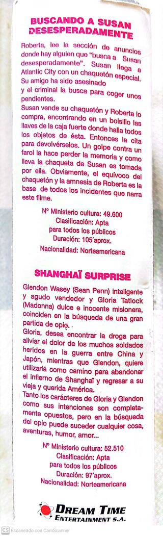 Cintas VHS de Madonna