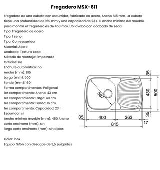 Fregaderos Franke Msl / Msx