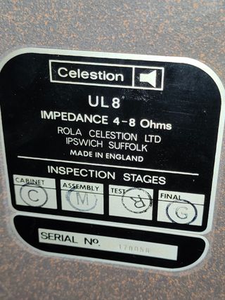 Altavoces Celestion UL8 Restaurar