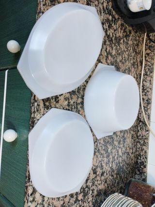 3 cacerolas arcopal,Francia 60's