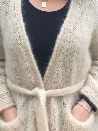 Chaque de mohair y lana, kimono tejido a mano