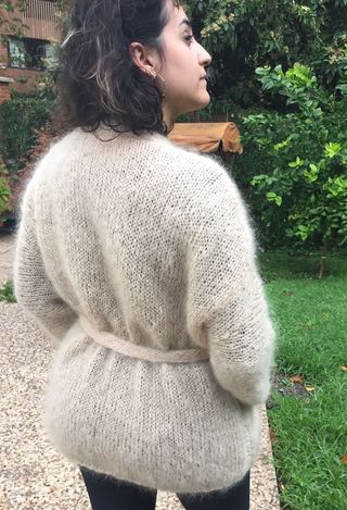 Chaque de mohair y lana, kimono tejido a mano