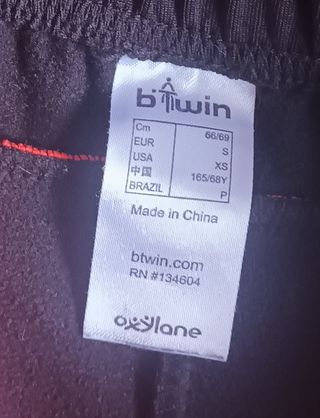 Pantalone Lungo donna Btwin Tg. S Nero Arancio